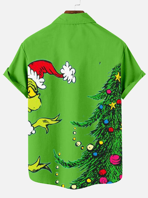 Men's Christmas Funny Graphic Short Sleeve Hawaiian Shirt